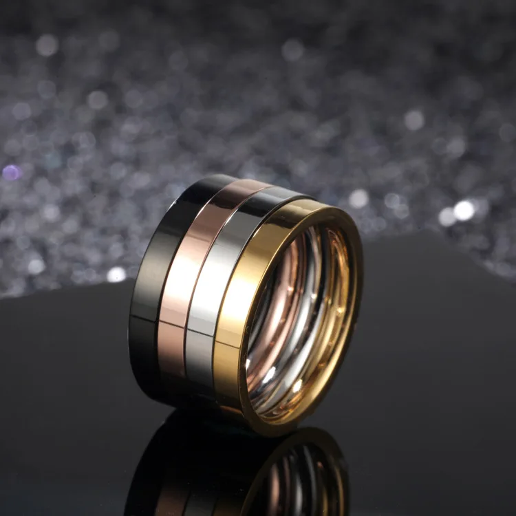 

Модные Разноцветные золотые Простые Кольца 4 в 1 BUDROVKY ювелирные изделия из титановой нержавеющей стали обручальное кольцо для женщин и деву...