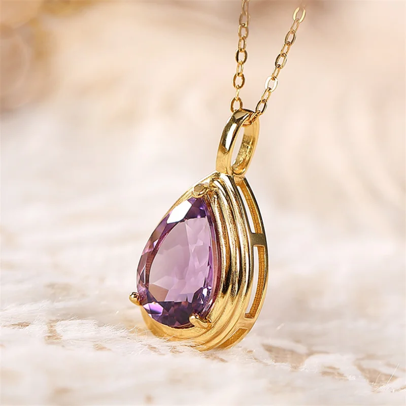 

Uglyless Elegant Water Drop Garnet Studs Earrings Crystals Pendants Necklaces for Women 925 Silver Fashion Jewelry Sets NO Chain