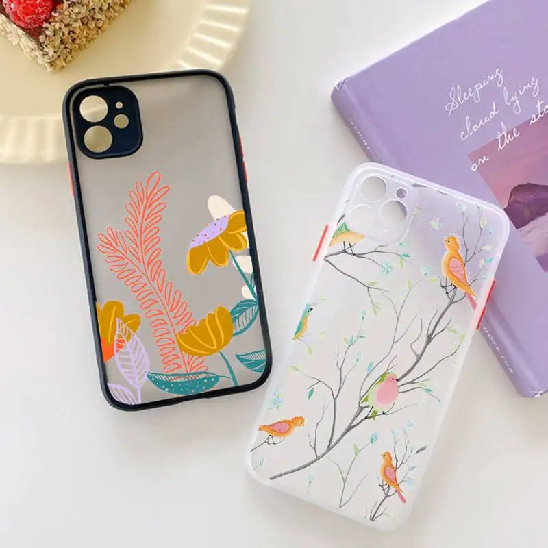 

Dried flowers pink art Phone Case matte transparent For iphone 7 8 11 12 13 plus mini x xs xr pro max cover