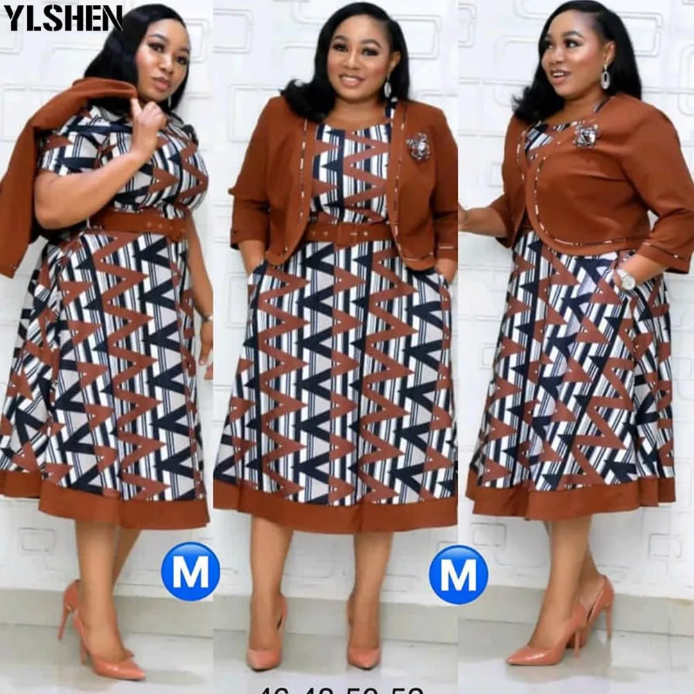 

Женские вечерние платья с принтом в африканском стиле размера плюс, комплект из 2 предметов, одежда в африканском стиле, одежда в африканском стиле