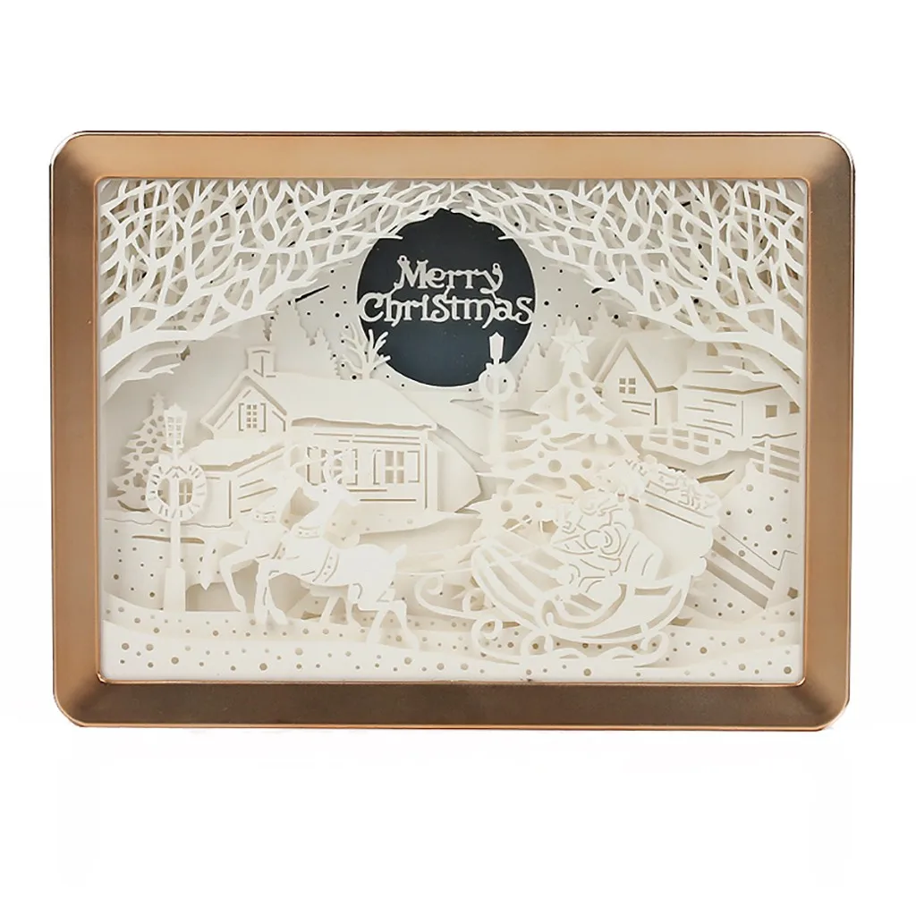 3D Бумажная резьба ночные светильники светодиодный Настольный светильник пара