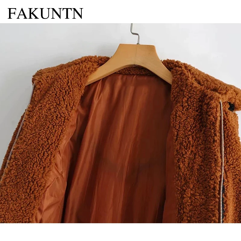 

Female Jacket Women Winter Plush Fur Coat 2020 Autumn Winter Women's Clothing Color Stitching Outerwear Warm Lambswool Jacket
