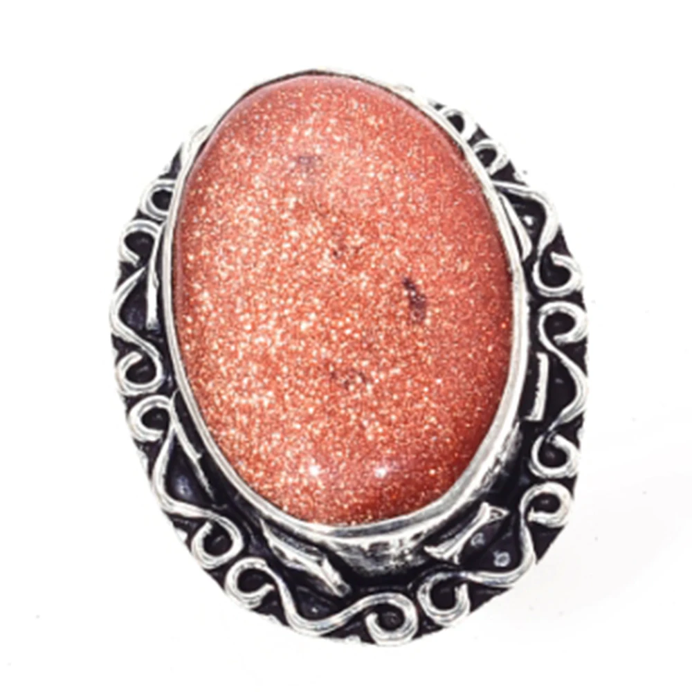 Подлинное серебряное кольцо Sunstone покрытое медью ручная работа ювелирное изделие