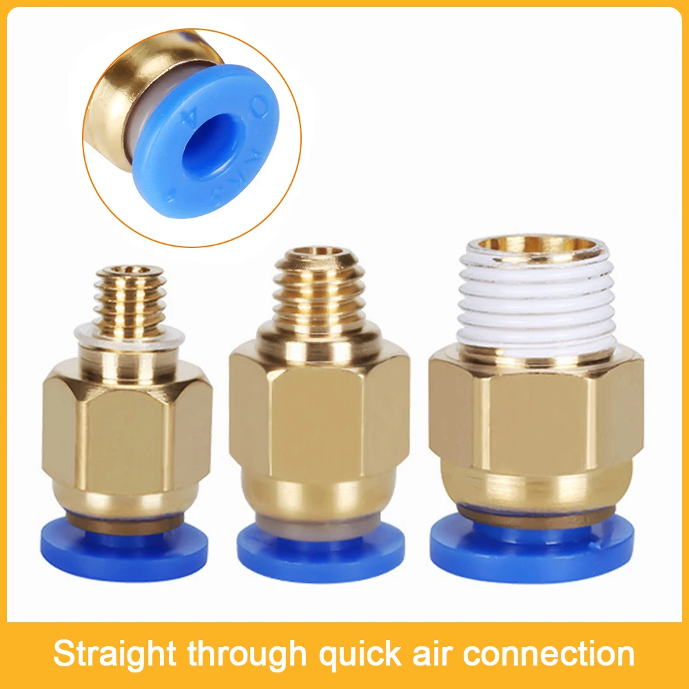

2pc Pneumatic Connectors For 3D Printers Parts Quick Jointer Coupler 1.75/3mm Pipe PC4-M6/PC4-01/PC6-01 Fittings PTFE Tube 2/4mm