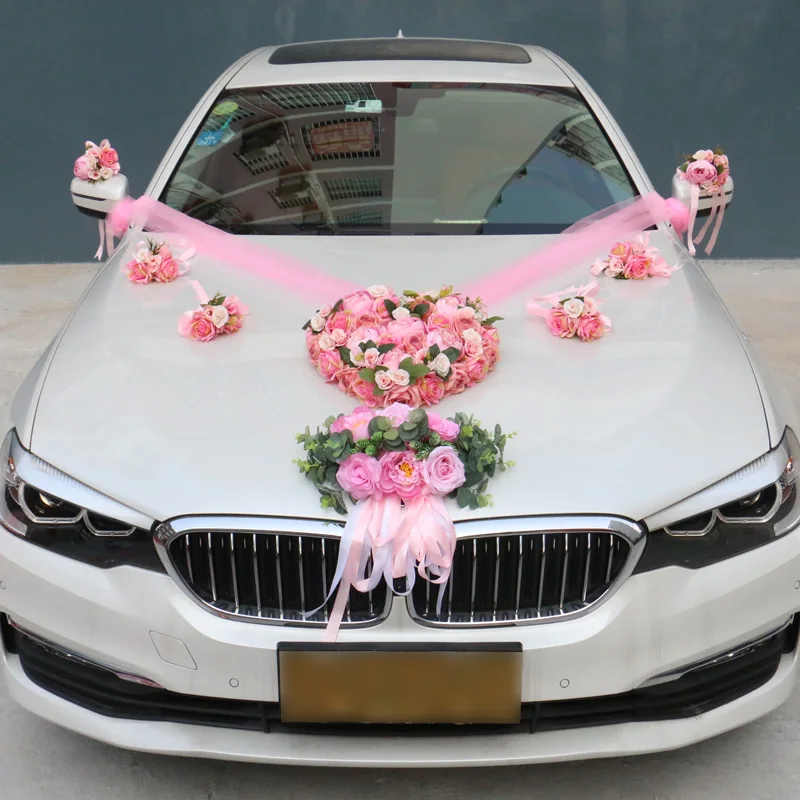 1 комплект искусственный цветок Свадебный Автомобильный декоративный набор романтические шелковые поддельные розовые цветы пиона подарок на день Святого Валентина вечерние принадлежности для фестиваля
