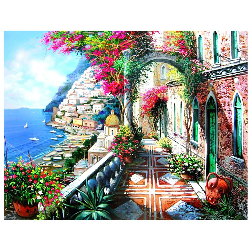 

5D landscape square diamond house DIY cross stitch decorative painting 40 * 50cm for sale