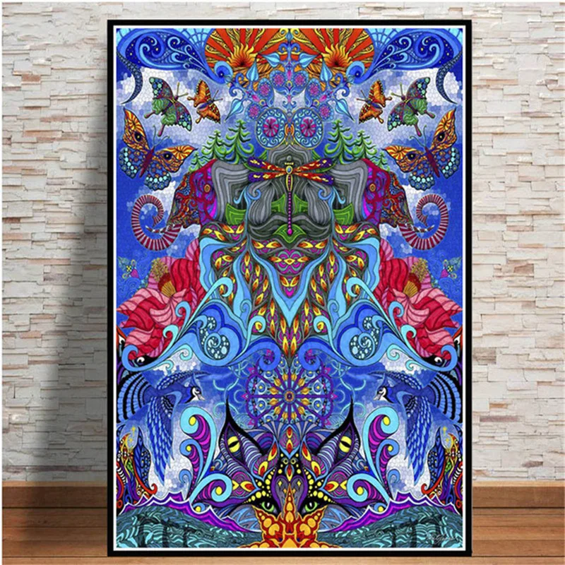 

Modern Abstract Blacklight Paintings Psychedelic Trippy Art Poster Prints Wall Canvas Wall Pictures For Living Room Home Decor