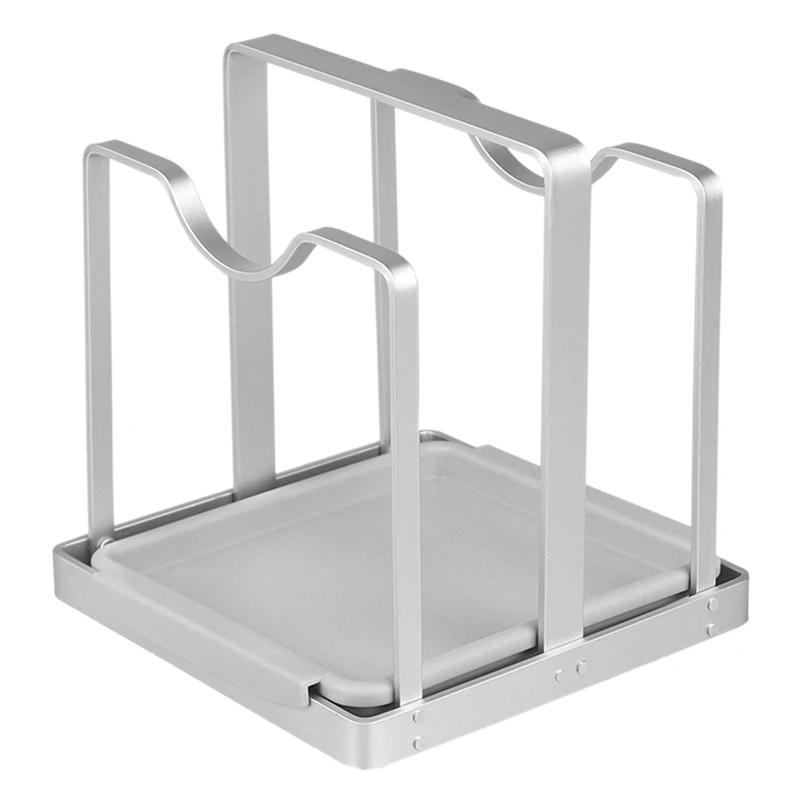 

Multifunctional Aluminum Alloy Pot Cover Shelf Storage Rack Kitchen Dish Rack Storage Cutting Board Rack Cutlery Silver