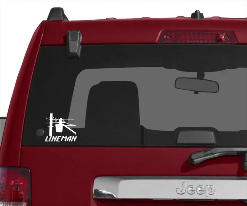 Черная/Серебристая Линия жизни Lineman наклейка на автомобиль грузовик