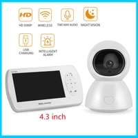 video baby monitor 1080p hd night vision two way audio wireless 4 3 5 colorful display surveillance security camera babysitter