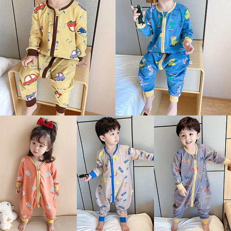 

2021 Baby Romper Long Sleeve Sleeping Bag For Boys Girls Cartoon Infant Cotton Nightgown Newborn Swaddle Blanket Autumn Winter