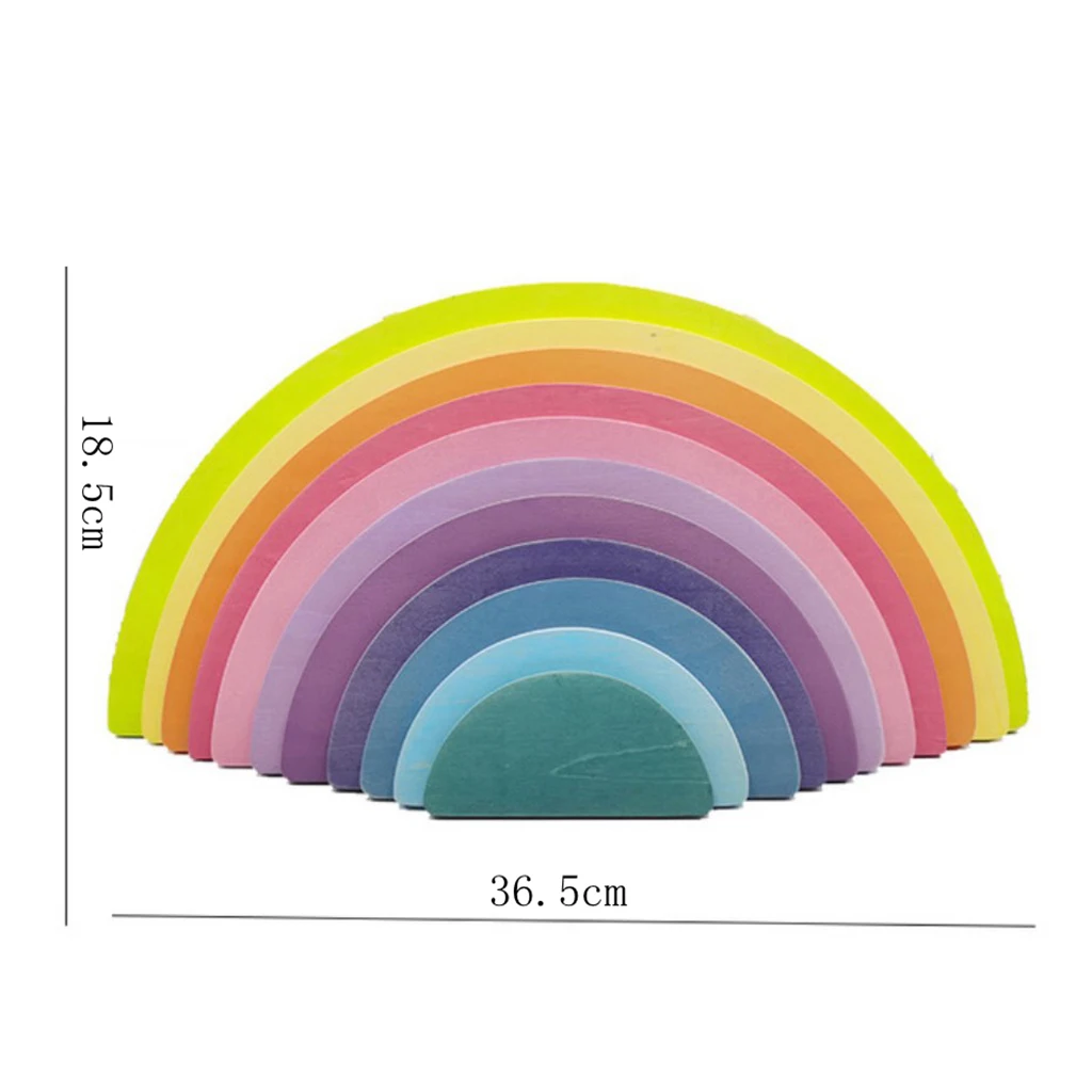 

11 шт. Радужный туннель Дошкольная игрушка деревянная конструкция штабелирование