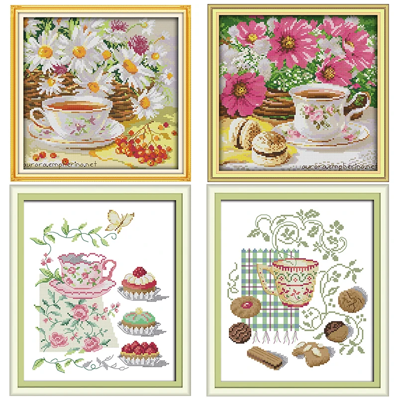 Набор для вышивки крестиком из серии Чайный день 11CT14CT | Дом и сад