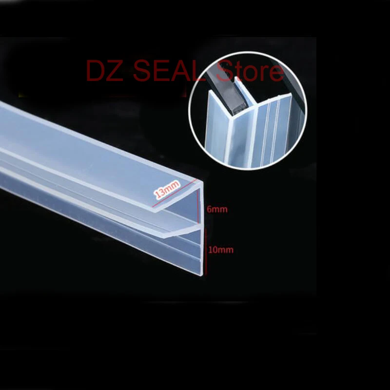 3 meters F shape silicone rubber shower door glass seal strip weatherstrip for 6mm glass