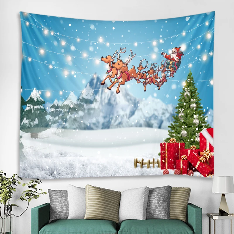 

Santa Claus Sleigh Decoration Tapestry Christmas Party Decoration Tapestry Mandala Bohemian Hippie Tapestry Hanging Bedroom