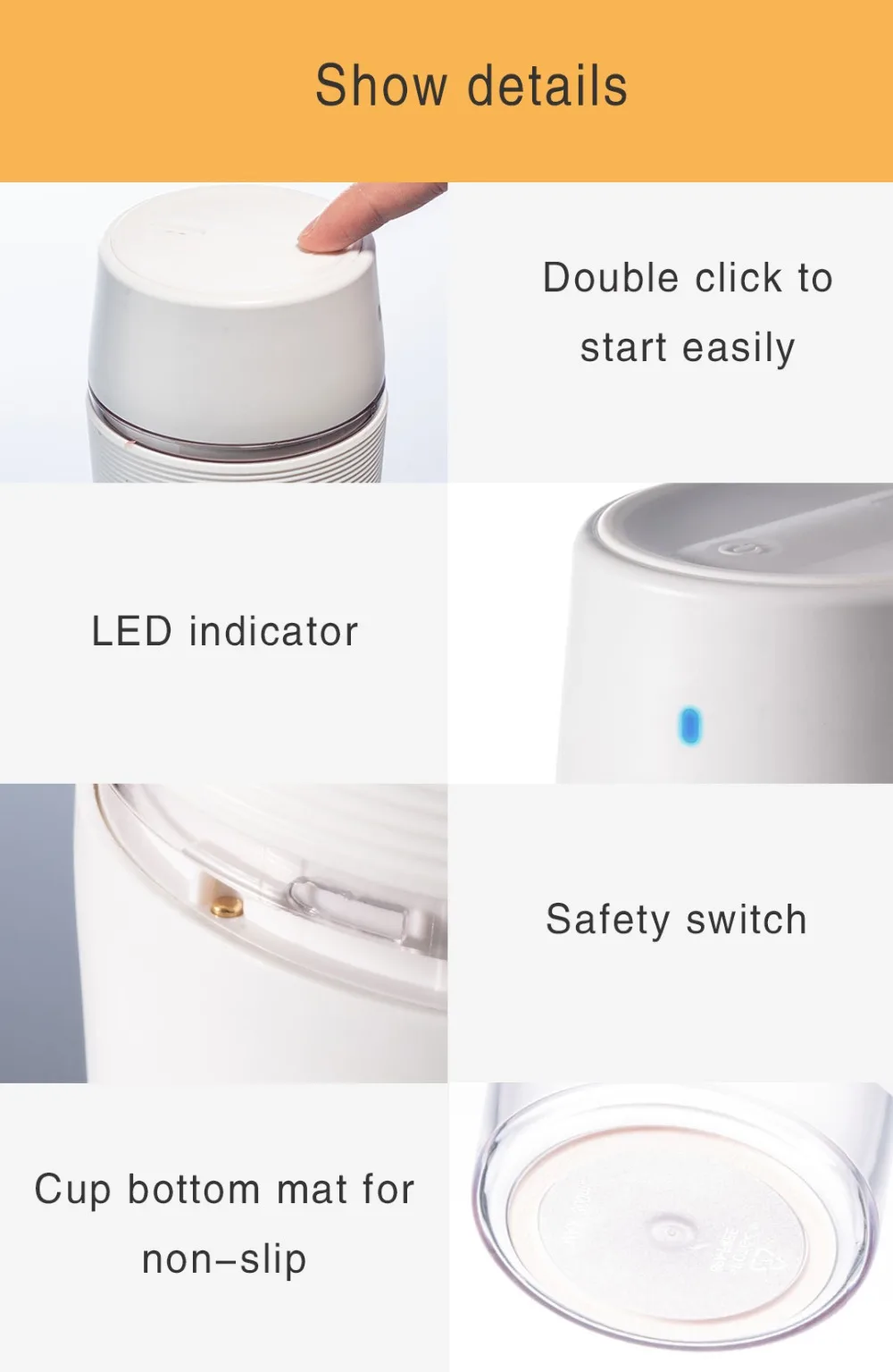 XIAOMI MIJIA Bud BR25E блендер портативный фруктовый стакан Электрический кухонный миксер соковыжималка кухонный комбайн машина 300 мл Магнитная Зарядка