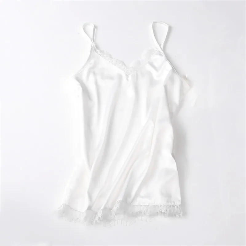 

Solid Color Sexy Lace Stitching V-neck, All-match Thinner, Wear Jacket and Suspenders nightclothes