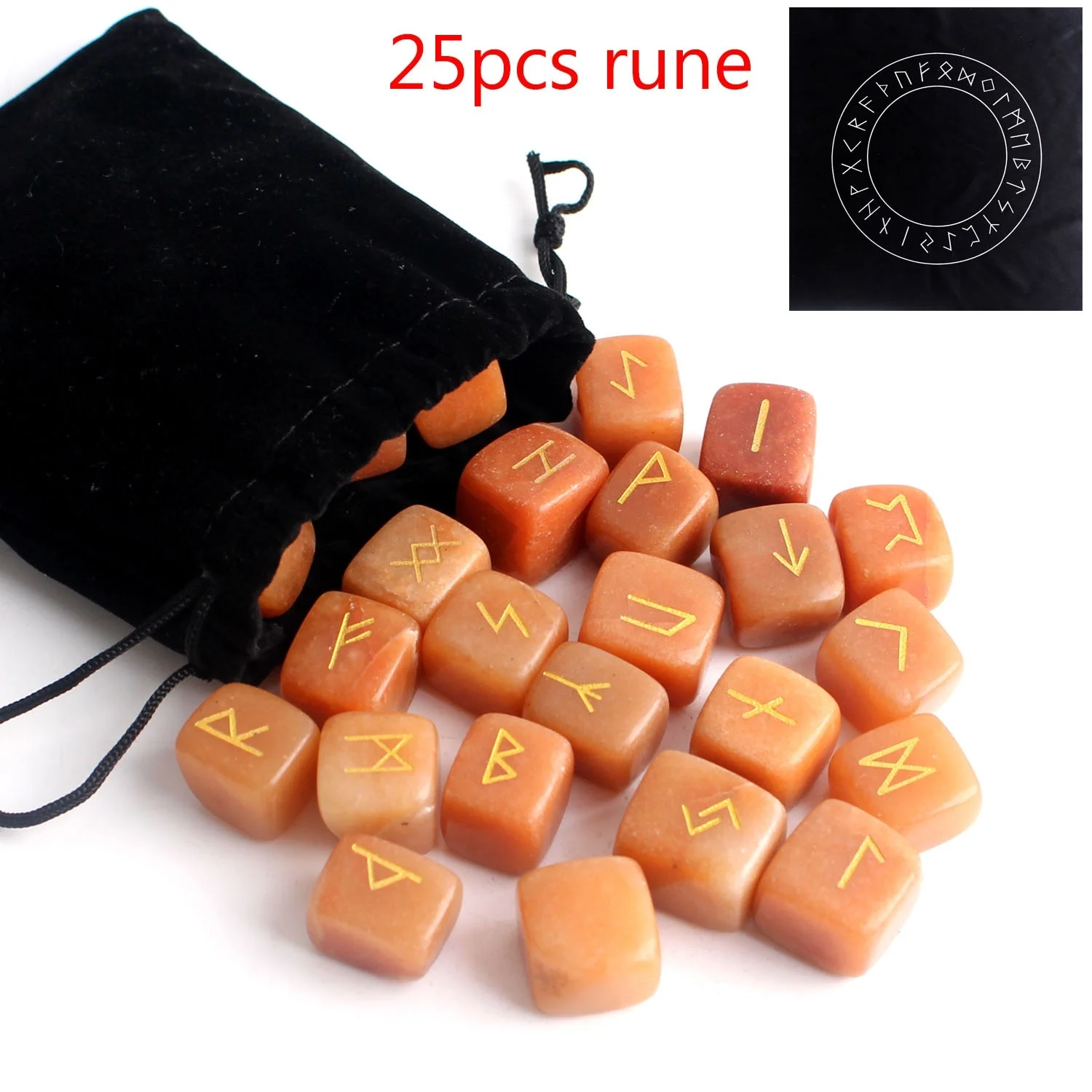 25 шт. натуральный оранжевый авантюрин кристалл руны квадратные камень гадания