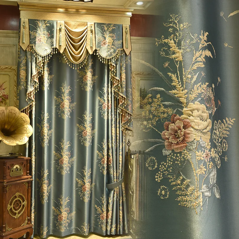 

Modern and Simple European Style High Precision Silk Like Jacquard Curtain Blackout Curtains for Living Room for Bedrooms