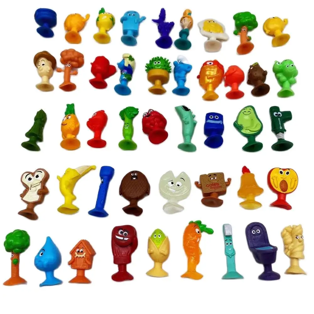 vegetable fruits toys Cartoon Animals toys stikeez soft pvc Action Figures with Sucker Mini doll Suction Cup toys models