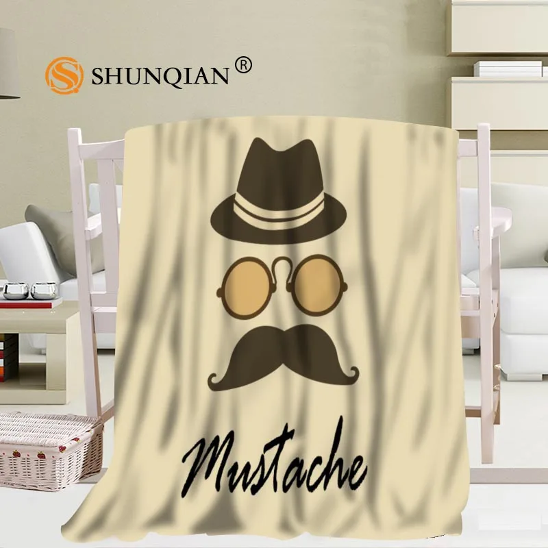 Economici Vendita Calda Personalizzato Baffi Gentleman Coperta Manta Falafel Coperta Divano/letto/aereo Biancheria Da Letto Da Viaggio 56x80 Pollici 50X60inch 40X50inch