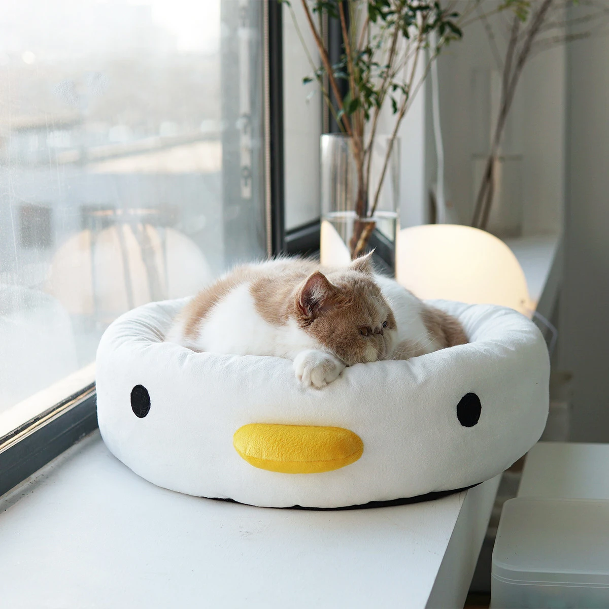 Круглая Лежанка для кошек мягкая маленьких котят корзина собак товары домашних