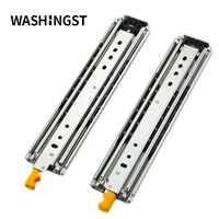 washingst heavy duty slide drawer track three stage fully retractable side loading 76mm wide ball bearing