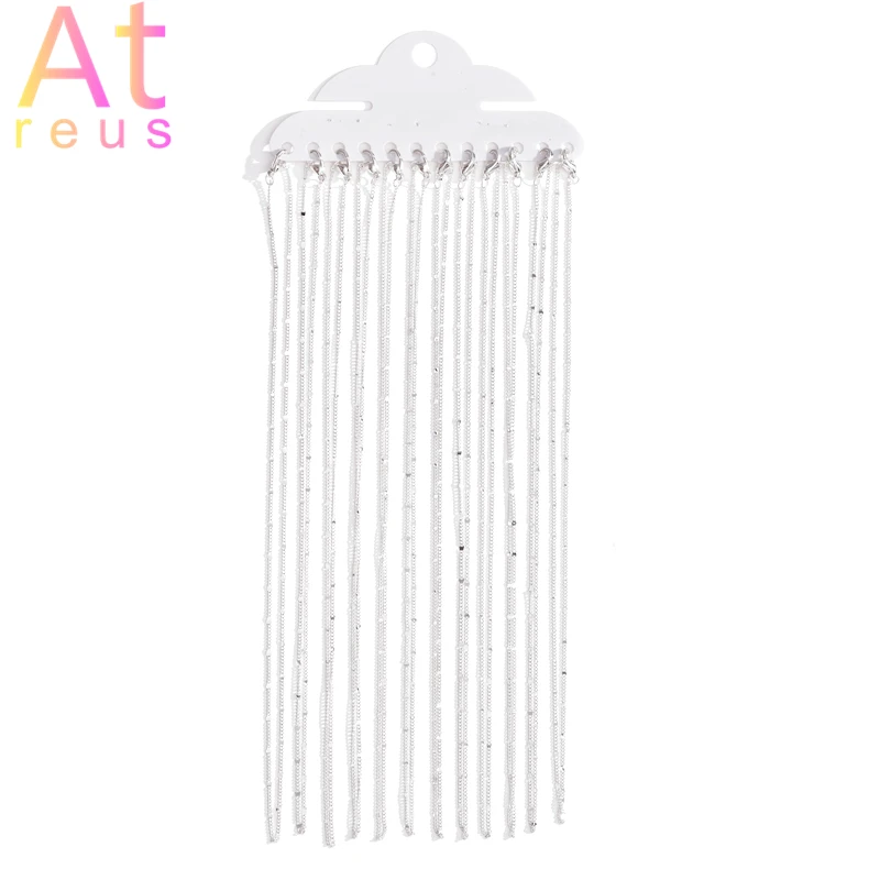 

9 style 12Pcs/Lot Silver Color 41-47cm Wave Water Snake Bamboo Beads Thick Link Chains For Women Simple Pendant Necklace Jewelry