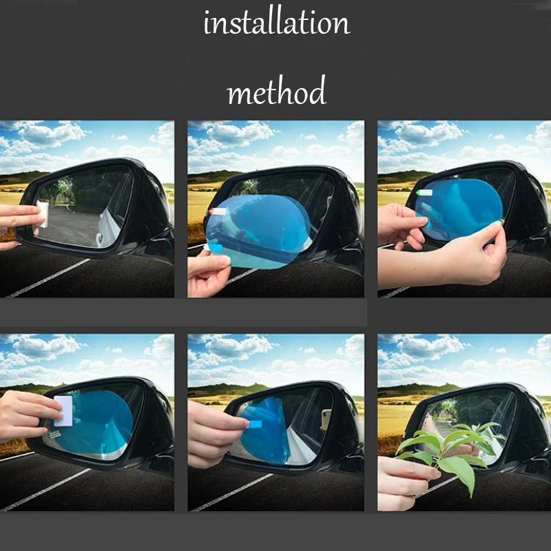 Зеркальная защитная пленка заднего вида для автомобиля 2 шт. прозрачная зеркала