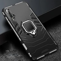 for honor 20 case armor pc cover finger metal ring holder phone case on for huawei honor 20 pro cover durable reinforced bumper