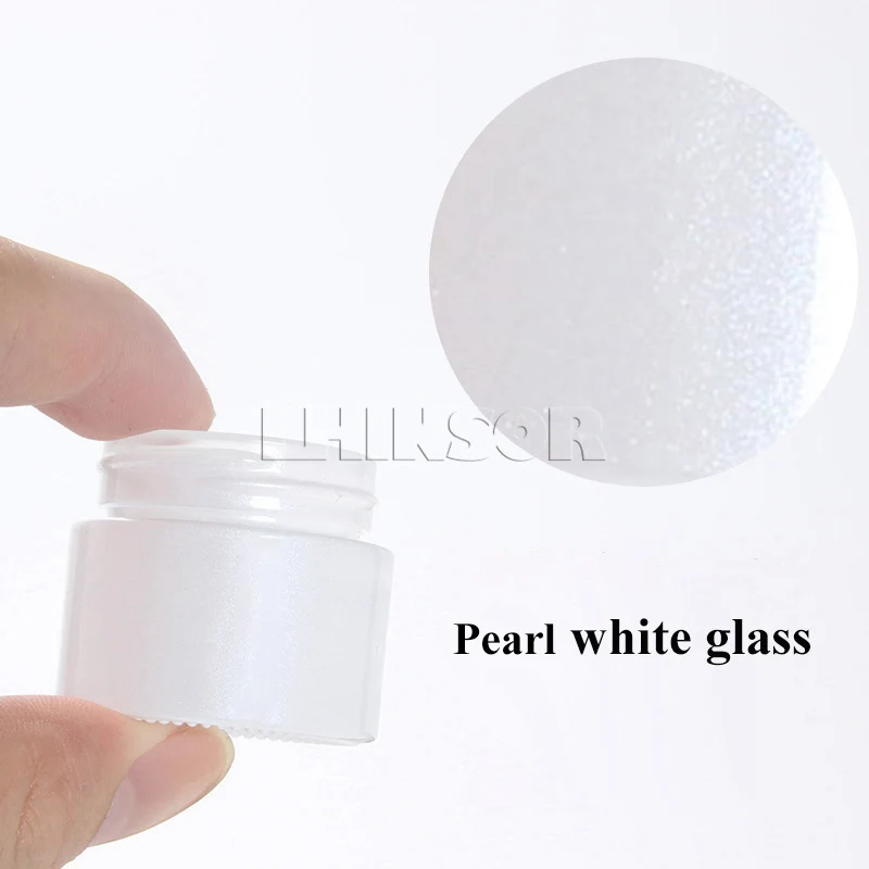 Косметические контейнеры для упаковки: 10 шт./лот, бутылочки из стекла и пластика с винтовой крышкой, объемом 5 г и 10 г, жемчужно-белые и зеленые.