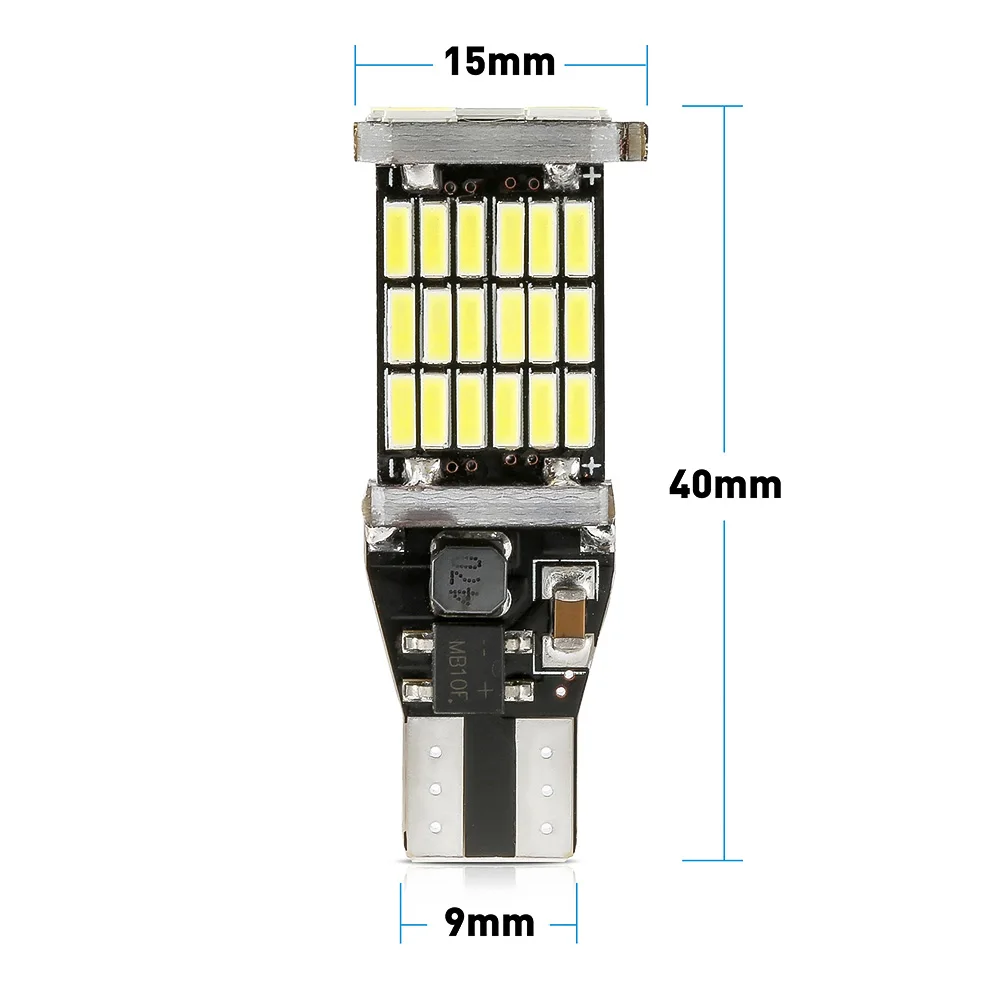2 шт. светодиодный Автомобильные светодиодные лампы T15 W16W 45 SMD 4014 6000 | Автомобили и