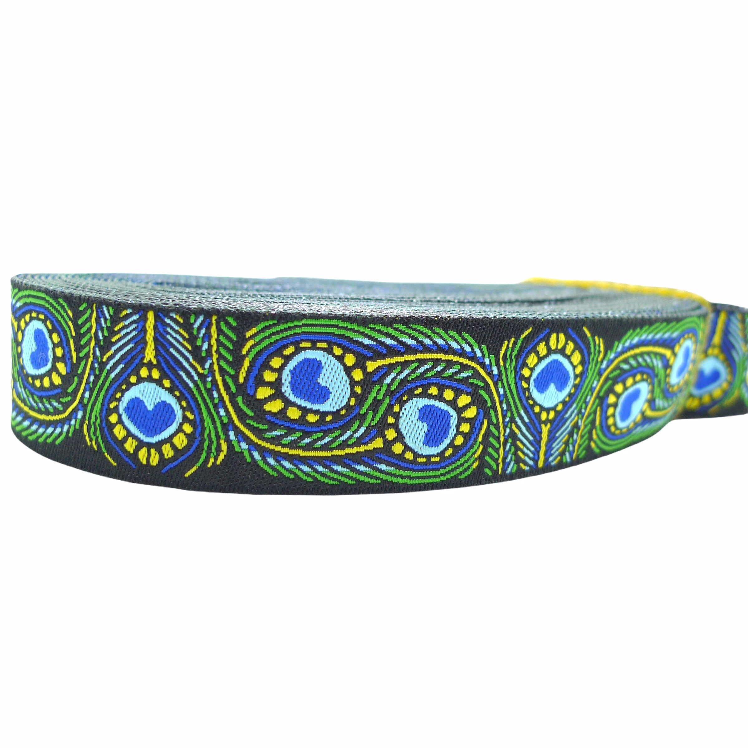 7/8 'དྷ мм широкая плетеная жаккардовая лента с перьями павлина|jacquard ribbon|woven jacquard