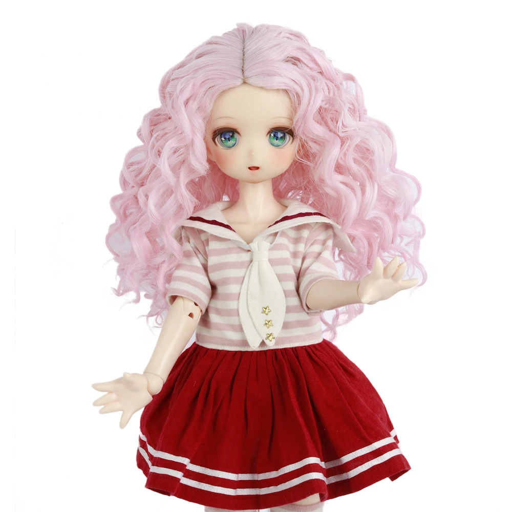 

MUZIWIG 1/3 BJD кукла парик высокого Температура волокна розовый длинный глубокий Спиральные Кудри куклы в париках аксессуары для 1/3 BJD кукла DIY