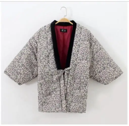 Зимнее женское кимоно Haori, толстая теплая хлопковая стеганая куртка, осенняя Повседневная Домашняя одежда, женское однотонное Свободное пальто H9025 - Цвет: 16