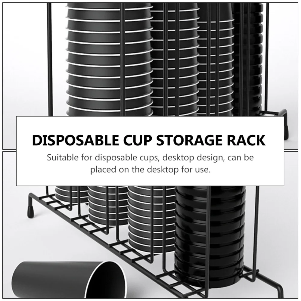 

1Pc Practical Disposable Cup Divider Creative Tea Shop Cup Stand Black