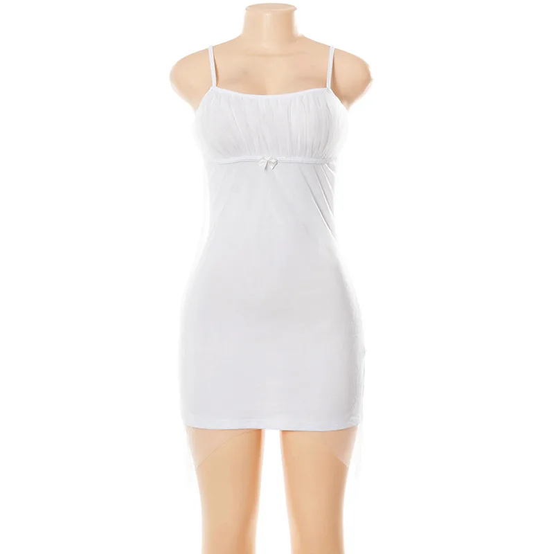 

Spaghetti Strap Women Dress Evening Bodycon Hollow Out Drawstring Office Style Summer Dresses 2021 Sexy Party Fashion Clothes