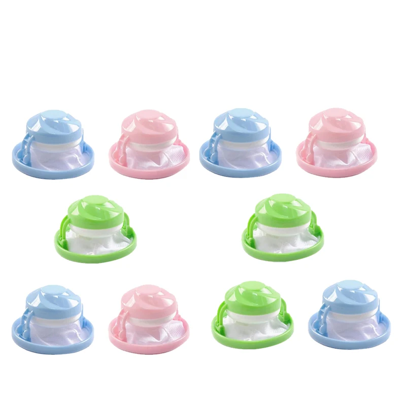 

10Pcs Washing Machine Filter Floating Lint Hair Catcher Mesh Filter Bag Floating Laundry Lint Mesh Bag,Random Color