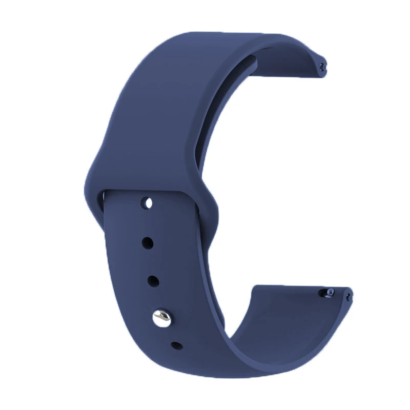 navy blue Силиконовые смарт-часы 20 мм 22 мм для samsung gear S3/huawei Watch/Moto 360 2nd/Huami Amazfit Bip/Ticwatch/Withings ремешок - Цвет: navy blue