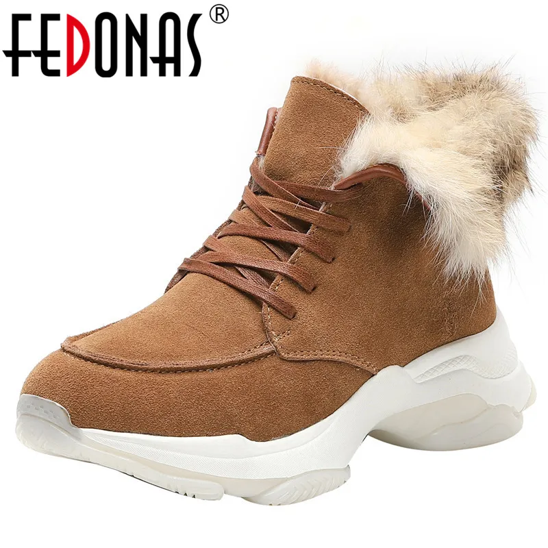 FEDONAS новые удобные туфли на плоской подошве платформе зимние сапоги женская
