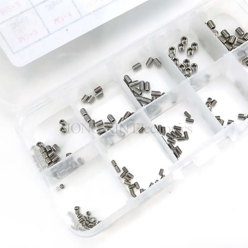 Винты с метрической резьбой из нержавеющей стали 200 шт./компл. 304 винты M2 M2.5 M3 M4
