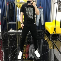 new fashion cotton summer breathable mens t shirttrousers high quality fabric sweatshirt trend technology