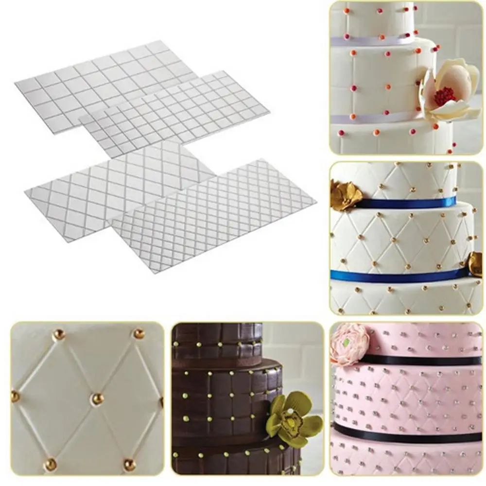 4 шт. пластиковые формы для помадки инструменты украшения тортов кружевной