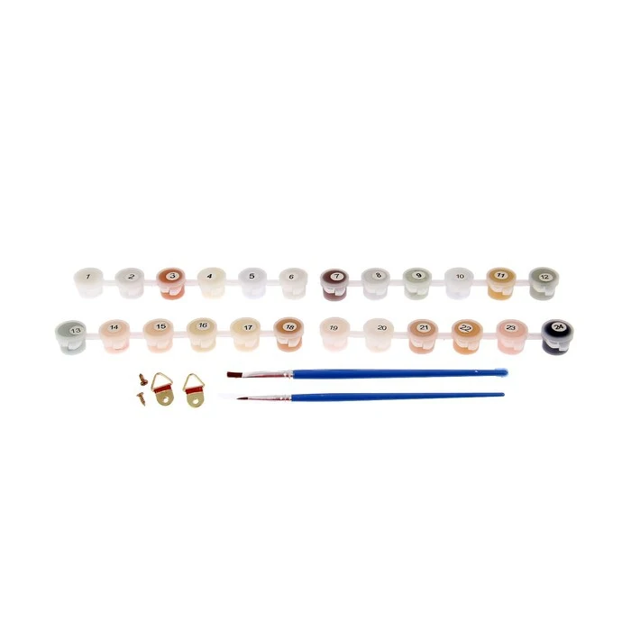 Painting on canvas &quotBallerina sitting a chair&quot by numbers with paints 3 ml each + brushes fasteners 30 * 40 2461723 Needlework Paint Number