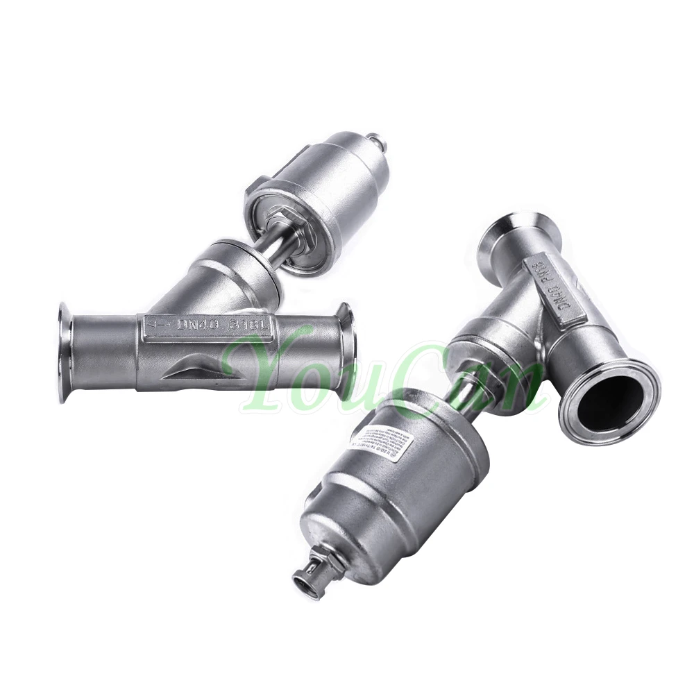 Тройной зажим из нержавеющей стали пневматический угловой клапан сиденья