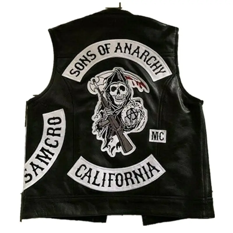 Жилет сынов анархии панк рок Соа Джакс Теллер карнавальный костюм Черная Кожаная