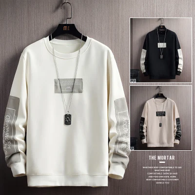 

FAKUNTN Autumn Men Casual Sweatshirts Harajuku Printed Men Long Sleeve Hoodies 2021 Korean Man Loose Pullovers Homme Spring