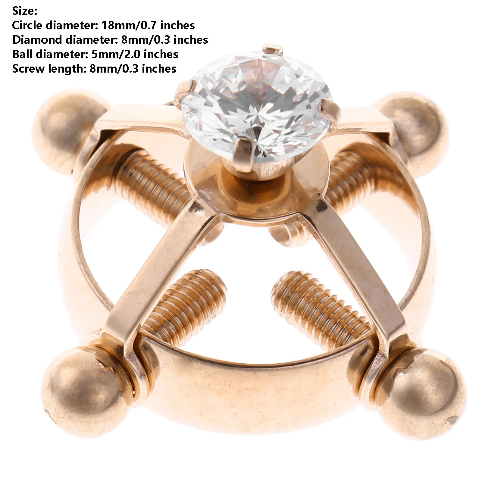 

2 Pcs Adjustable Stainless Steel Zircon Non-Piercings Nipple Shields Rings Circle Clamps Faux Diamond Jewelry Screw Clip on Body