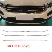 5pcs car front hood middle billet grille for vw t roc c 2017 2018 2019 mesh horizontal trim styling adhesive