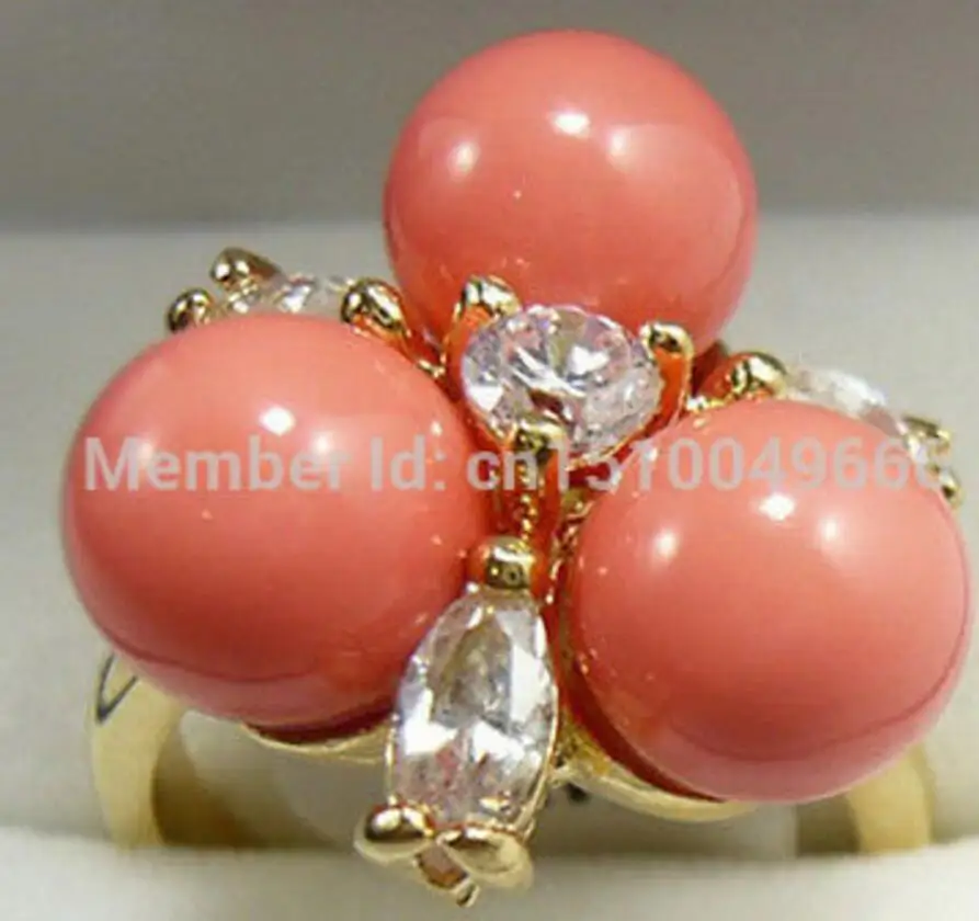 Ювелирные изделия Бесплатная доставка розовый коралл бусины камень цветок